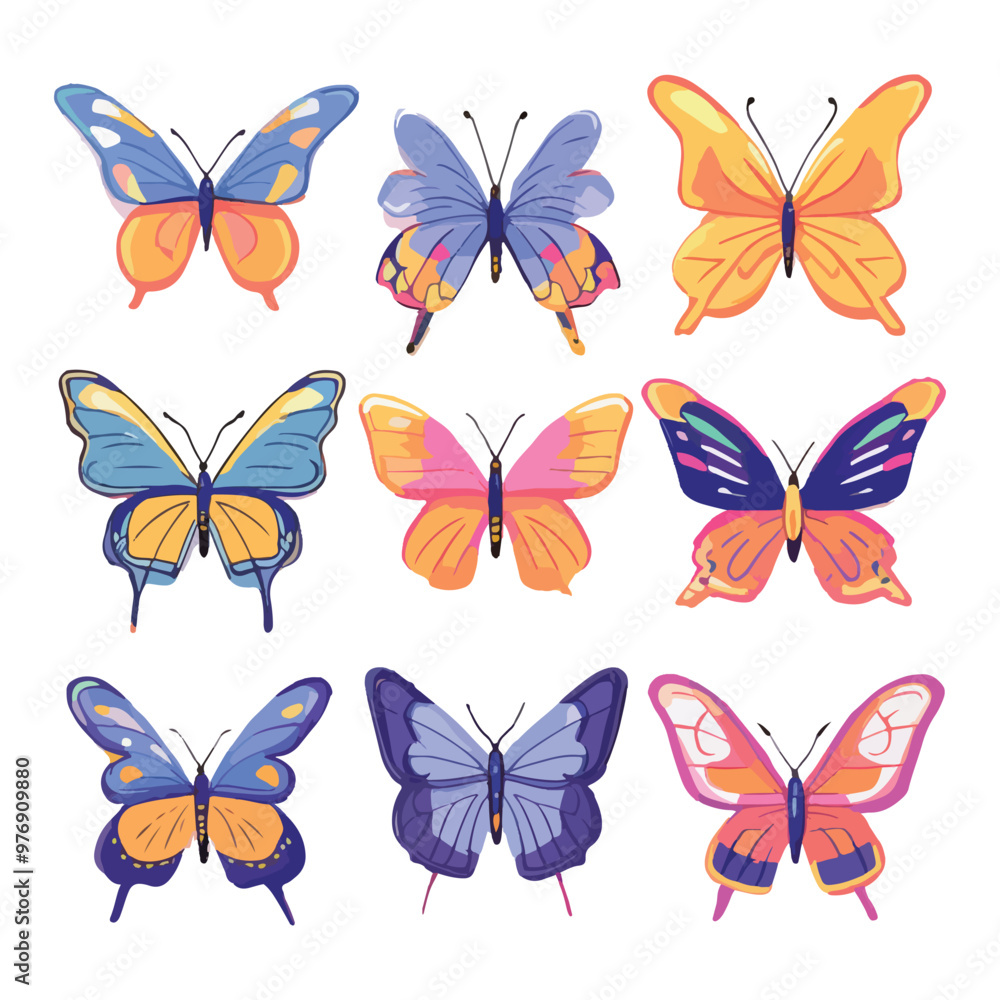 a collection of Color flying butterflies seamless pattern. with different colors and colors. Spring summer seasons butterfly vector border design a collection of Color flying butterflies seamless pattern. with different colors and colors. Spring summer seasons butterfly vector border design
