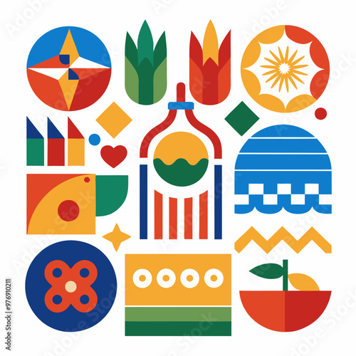 Abstract minimalist design celebrating national hispanic heritage