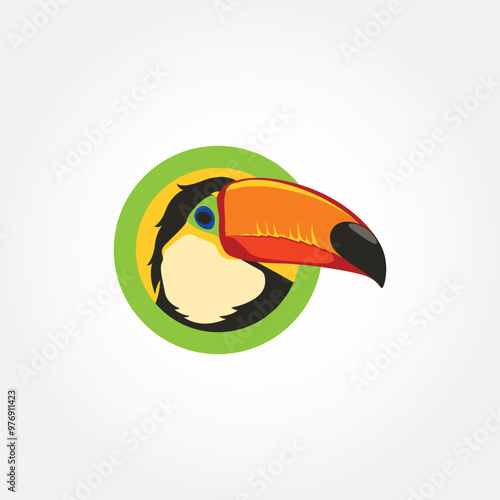 Logo Illustration Mascot Of Toucan With Illustration Of Basket Ball