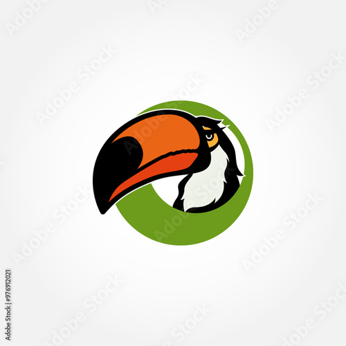 Logo Illustration Mascot Of Toucan With Illustration Of Basket Ball