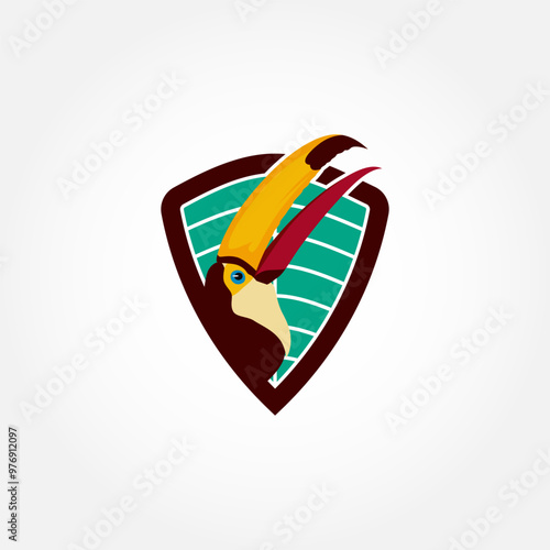 Logo Illustration Mascot Of Toucan With Illustration Of Basket Ball