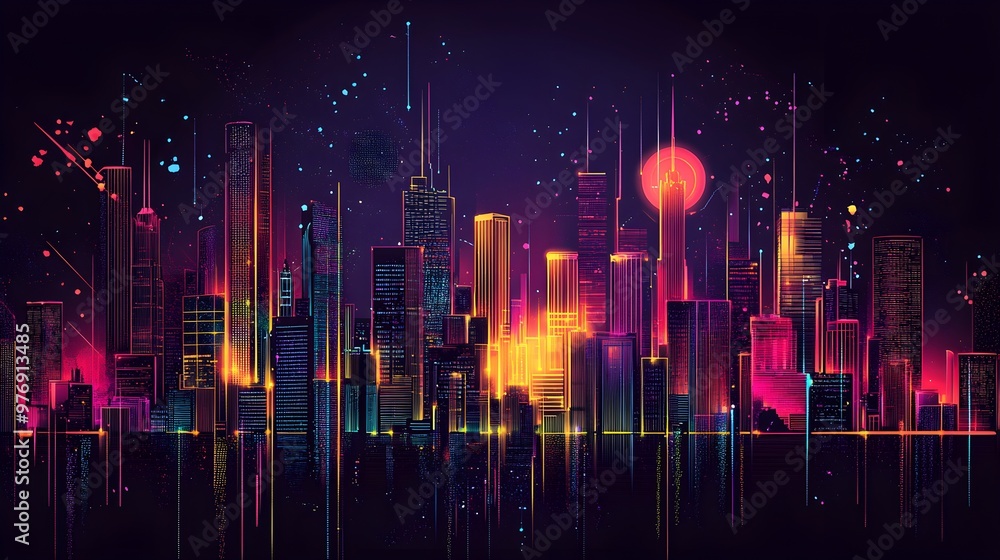 A black t-shirt with intricate line art of a local artist's sketch of the city skyline, blended with holographic details representing community spirit, Futuristic, Monochromatic, High Contrast. A black t-shirt with intricate line art of a local artist's sketch of the city skyline, blended with holographic details representing community spirit, Futuristic, Monochromatic, High Contrast.