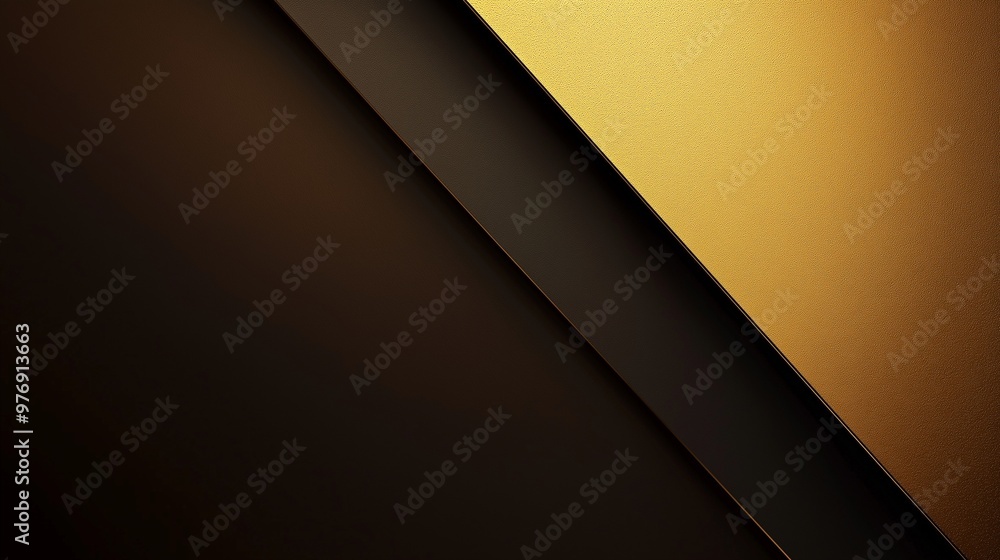 Paper layer diagonal with brown and gold color with shadow for background presentation Paper layer diagonal with brown and gold color with shadow for background presentation
