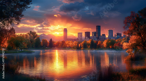 A cityscape skyline with vi...