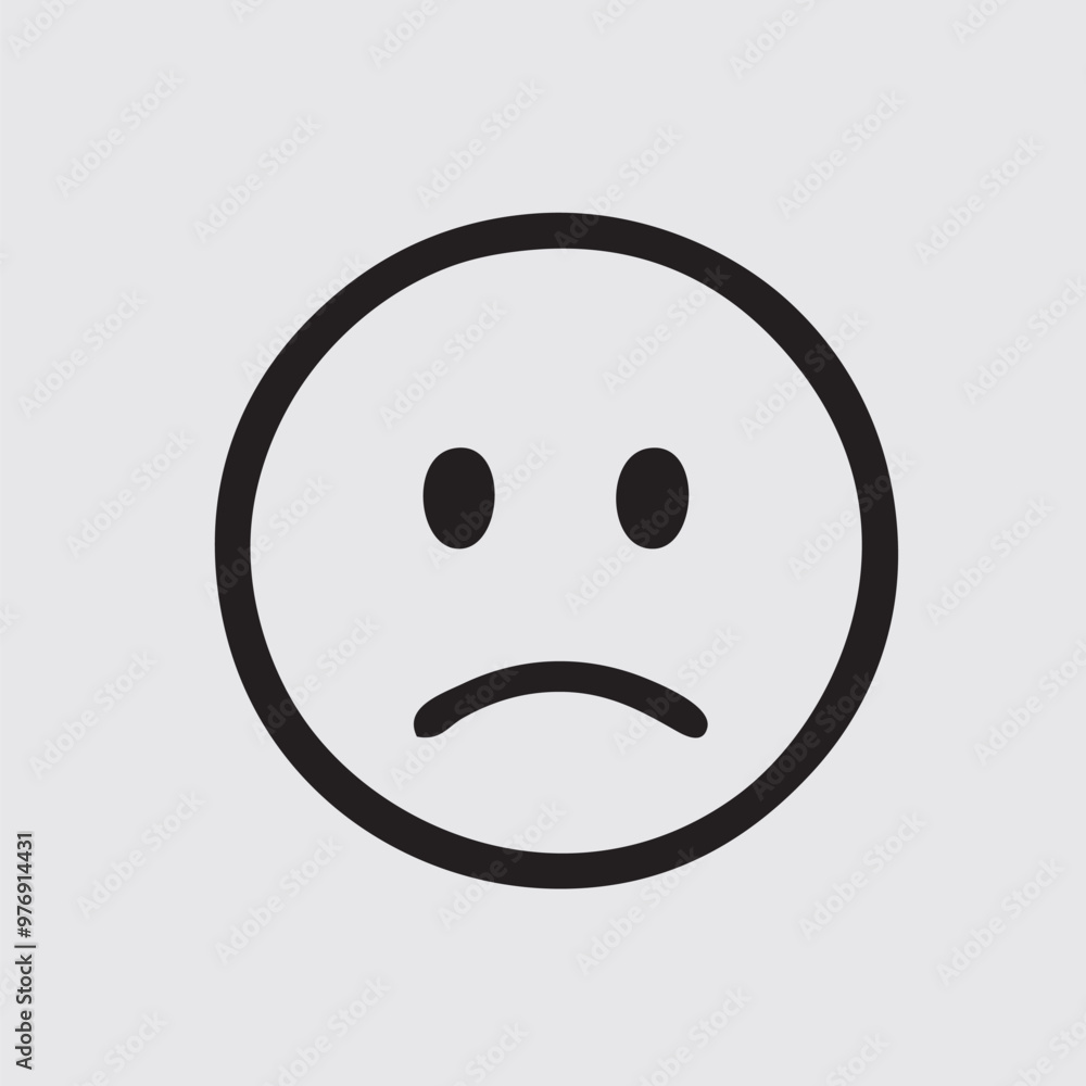 Fototapeta premium sad face emotion vector, sad face drawing