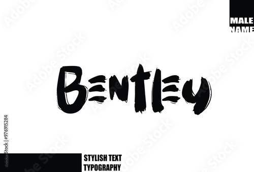 Bentley Baby Boy Name In Bold Grunge And Rough Typography Brush Text