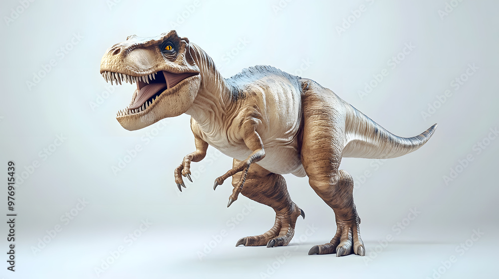 Fototapeta premium Tyrannosaurus rex dinosaur isolated on white background. T-rex