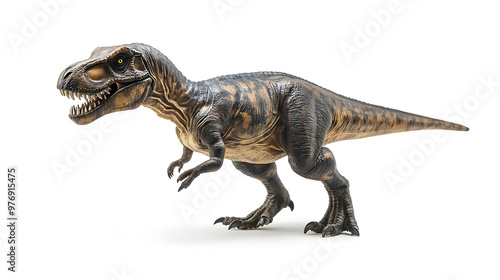 Tyrannosaurus rex dinosaur isolated on white background. T-rex