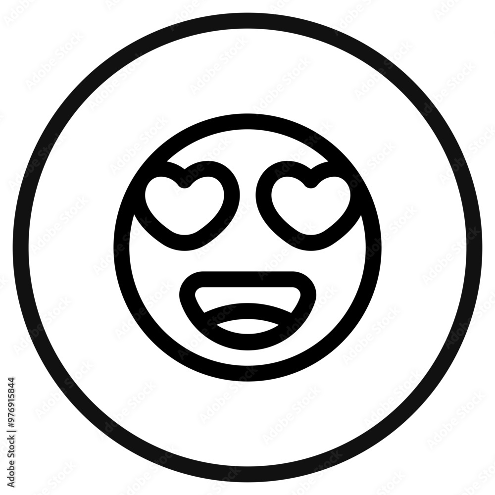 Editable in love, heart eye face vector icon. Part of a big icon set family. Perfect for web and app interfaces, presentations, infographics, etc Editable in love, heart eye face vector icon. Part of a big icon set family. Perfect for web and app interfaces, presentations, infographics, etc