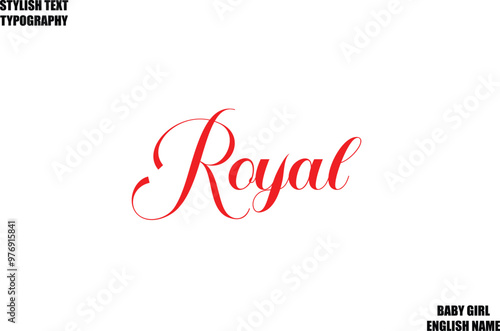 Baby Girl Name Stylish Cursive Text Typography Royal