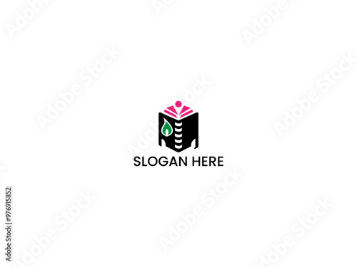 abstract book logo design vector