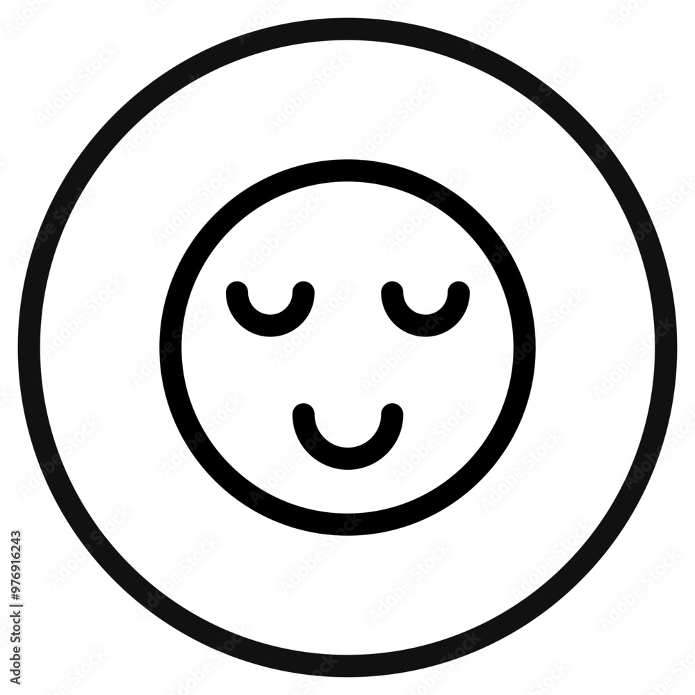 Editable calm, zen, relaxed face vector icon. Part of a big icon set family. Perfect for web and app interfaces, presentations, infographics, etc Editable calm, zen, relaxed face vector icon. Part of a big icon set family. Perfect for web and app interfaces, presentations, infographics, etc