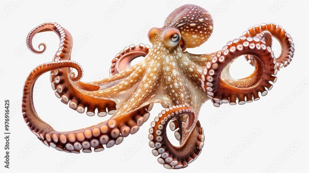 Octopus side view full body isolate on transparency background PNG Octopus side view full body isolate on transparency background PNG