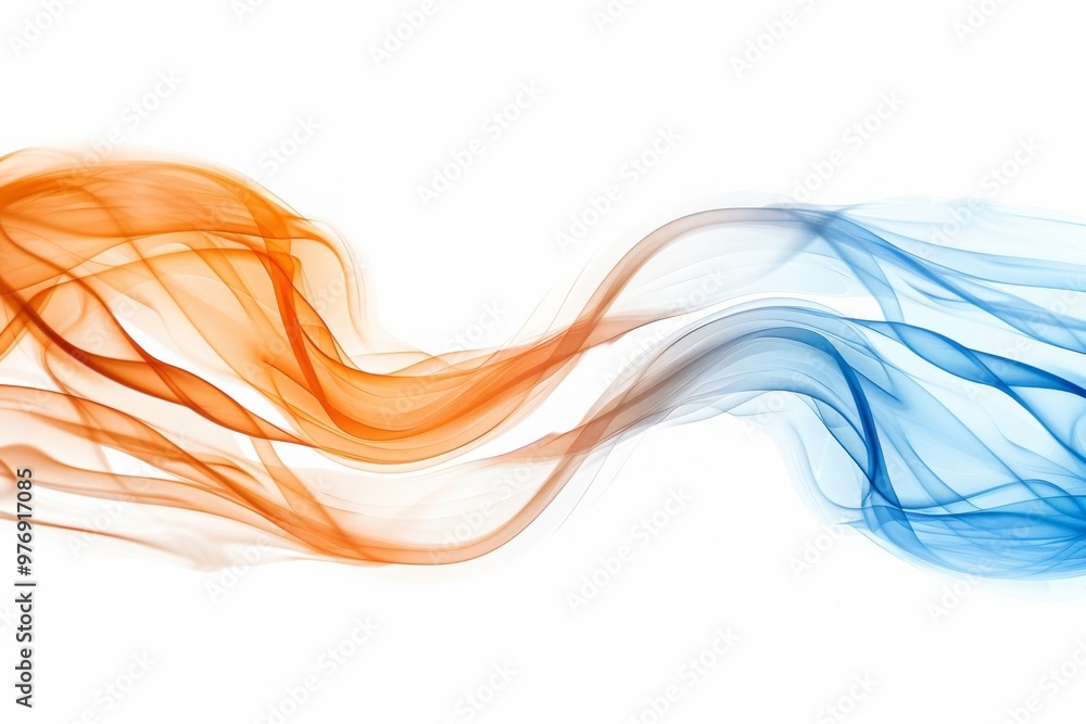 blue and orange smooth smoke wave isolated on white, MZ, cut-out, PNG, clipping path blue and orange smooth smoke wave isolated on white, MZ, cut-out, PNG, clipping path