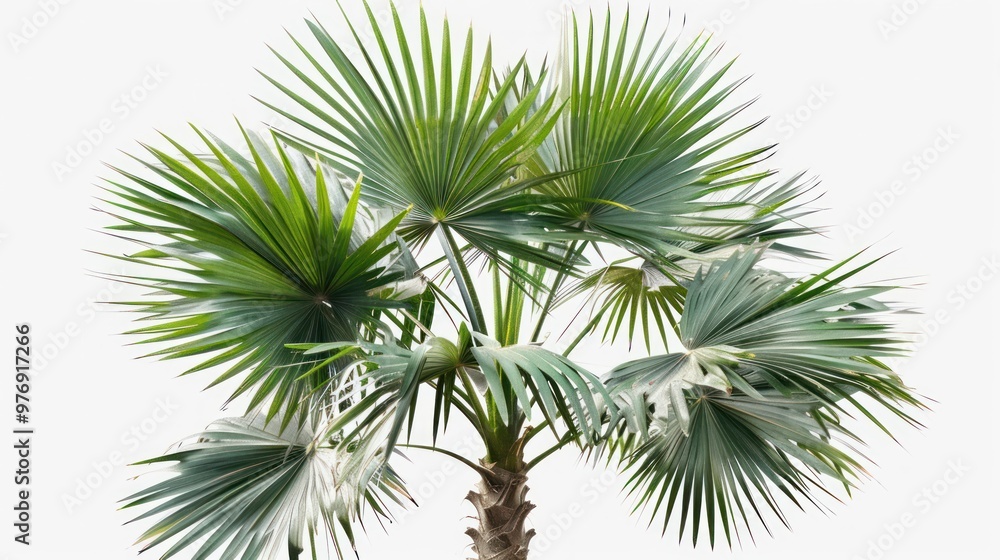 Isolated palm tree with large flat leaves on transparent background. Isolated palm tree with large flat leaves on transparent background.