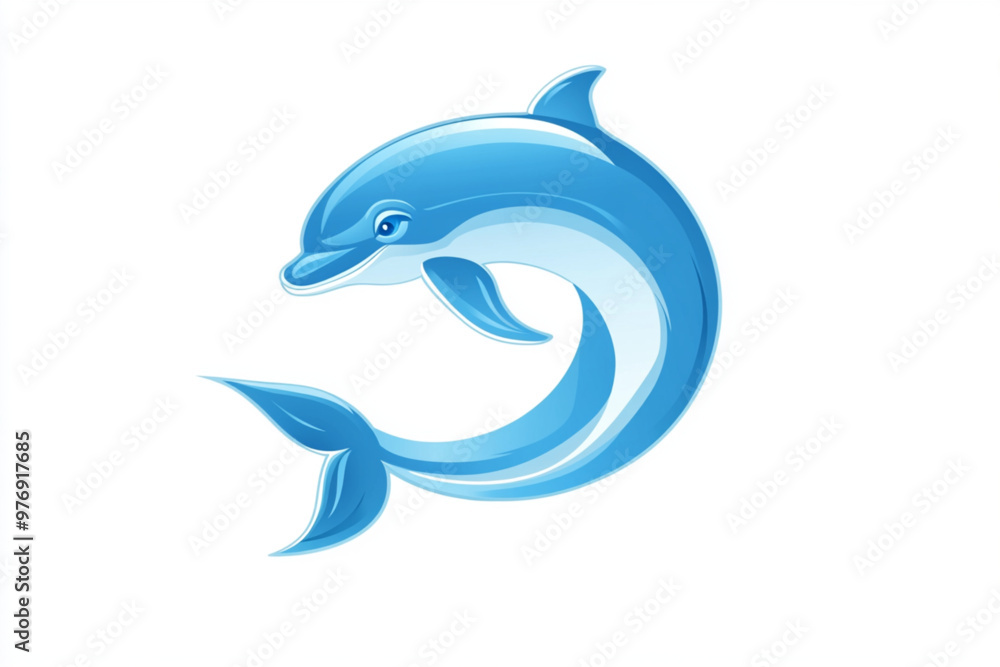 A Vector stylized logo of dolphin , isolated on white background A Vector stylized logo of dolphin , isolated on white background
