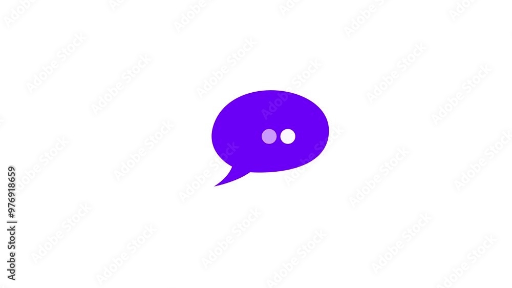 Speech bubble simple shape icon purple color animation. Chat message bubble icon. Speech bubbles with dot line icon animation. Speech bubble simple shape icon purple color animation. Chat message bubble icon. Speech bubbles with dot line icon animation.