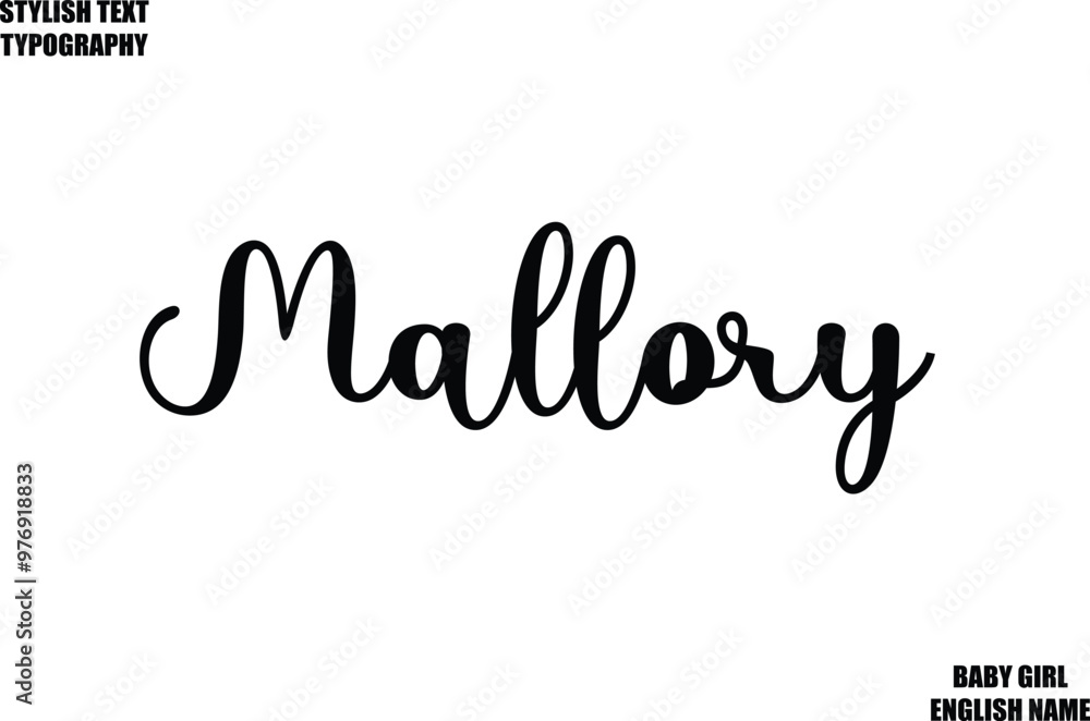Mallory Baby Girl Name Stylish Cursive Text Typography Mallory Baby Girl Name Stylish Cursive Text Typography