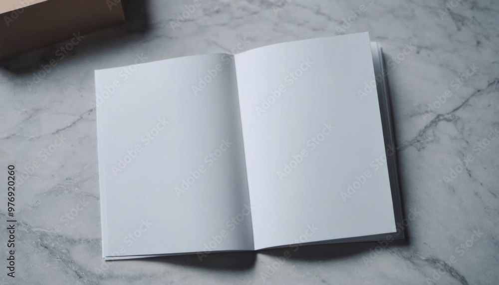 white book lying on white marble table mockup, ai generated, ai white book lying on white marble table mockup, ai generated, ai
