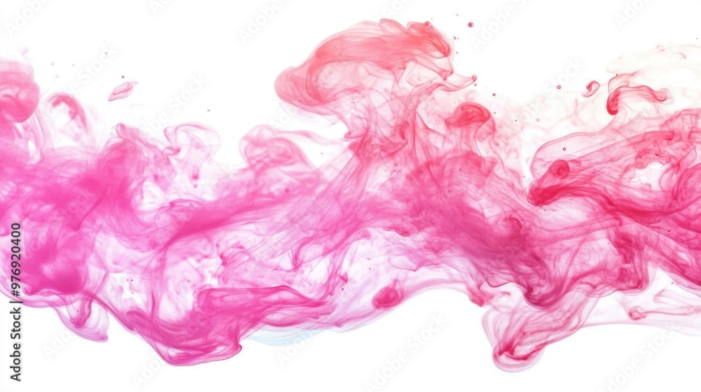 Vibrant pink ink swirls and disperses in water, creating a beautiful display of color and fluid movement with intricate patterns Vibrant pink ink swirls and disperses in water, creating a beautiful display of color and fluid movement with intricate patterns