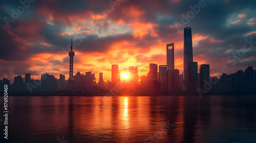 A dramatic sunrise over the...