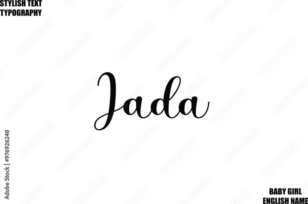 Baby Girl Name Stylish Cursive Text Typography Jada Baby Girl Name Stylish Cursive Text Typography Jada