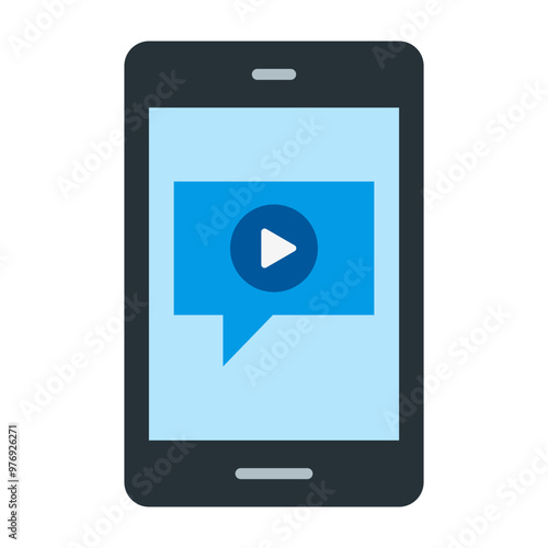 Video Message Vector Flat Icon Design