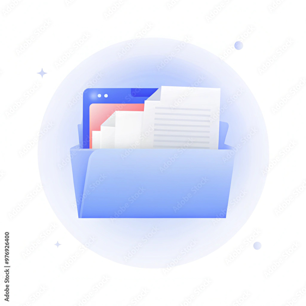 A digital folder icon with documents and a tablet, symbolizing file management, document storage, and data organization in tech.
A digital folder icon with documents and a tablet, symbolizing file management, document storage, and data organization in tech.