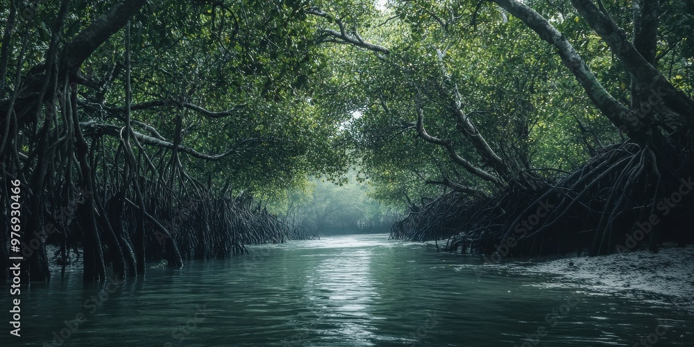 dense mangrove forest by the sea dense mangrove forest by the sea