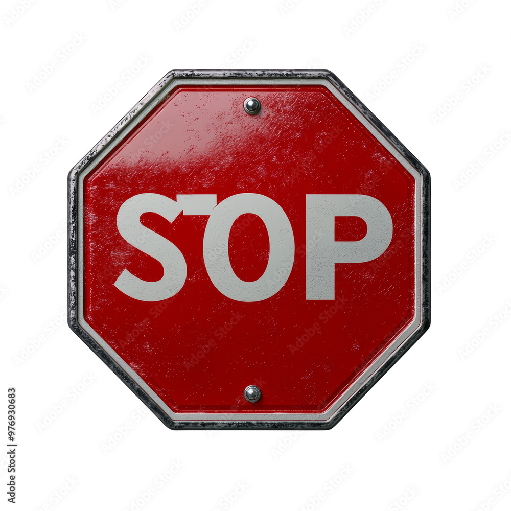 Close up of a weathered stop sign with faded lettering Close up of a weathered stop sign with faded lettering