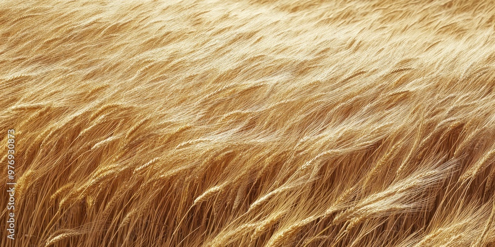 Fototapeta premium field of golden wheat swaying in the wind 