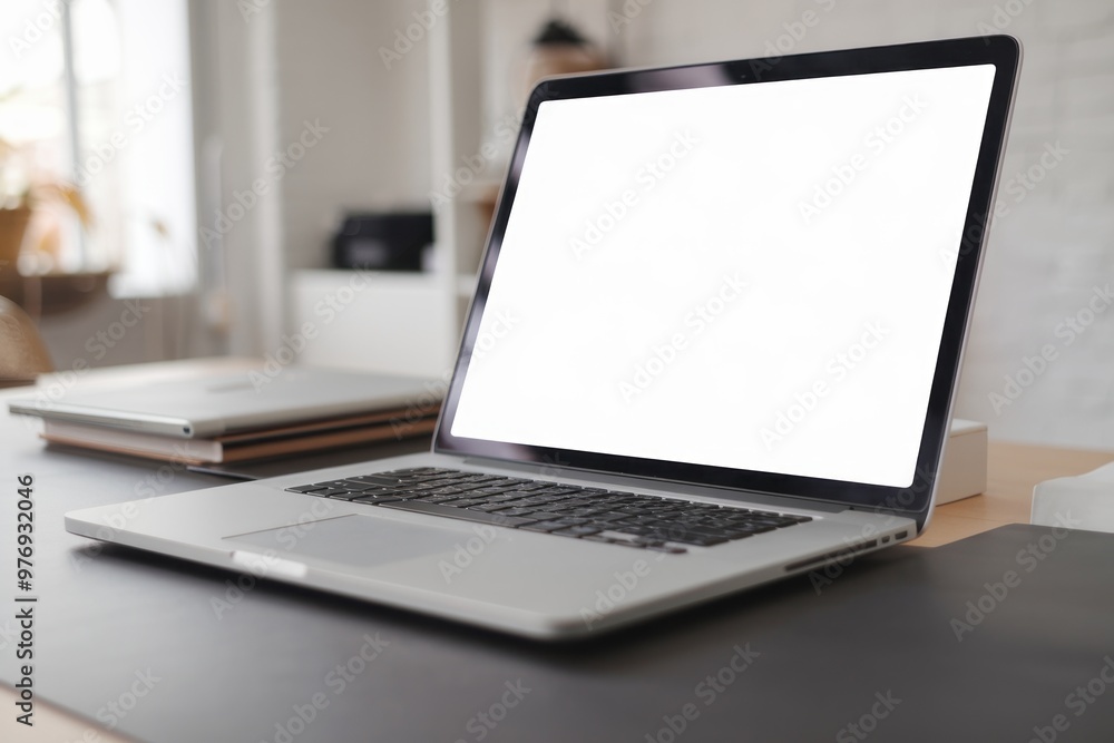 Fototapeta premium Blank Laptop Screen mockup on Office Desk