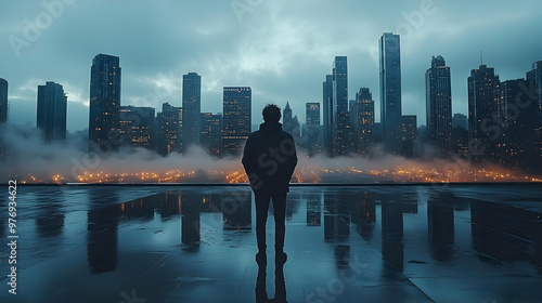 A lone figure stands on a r...