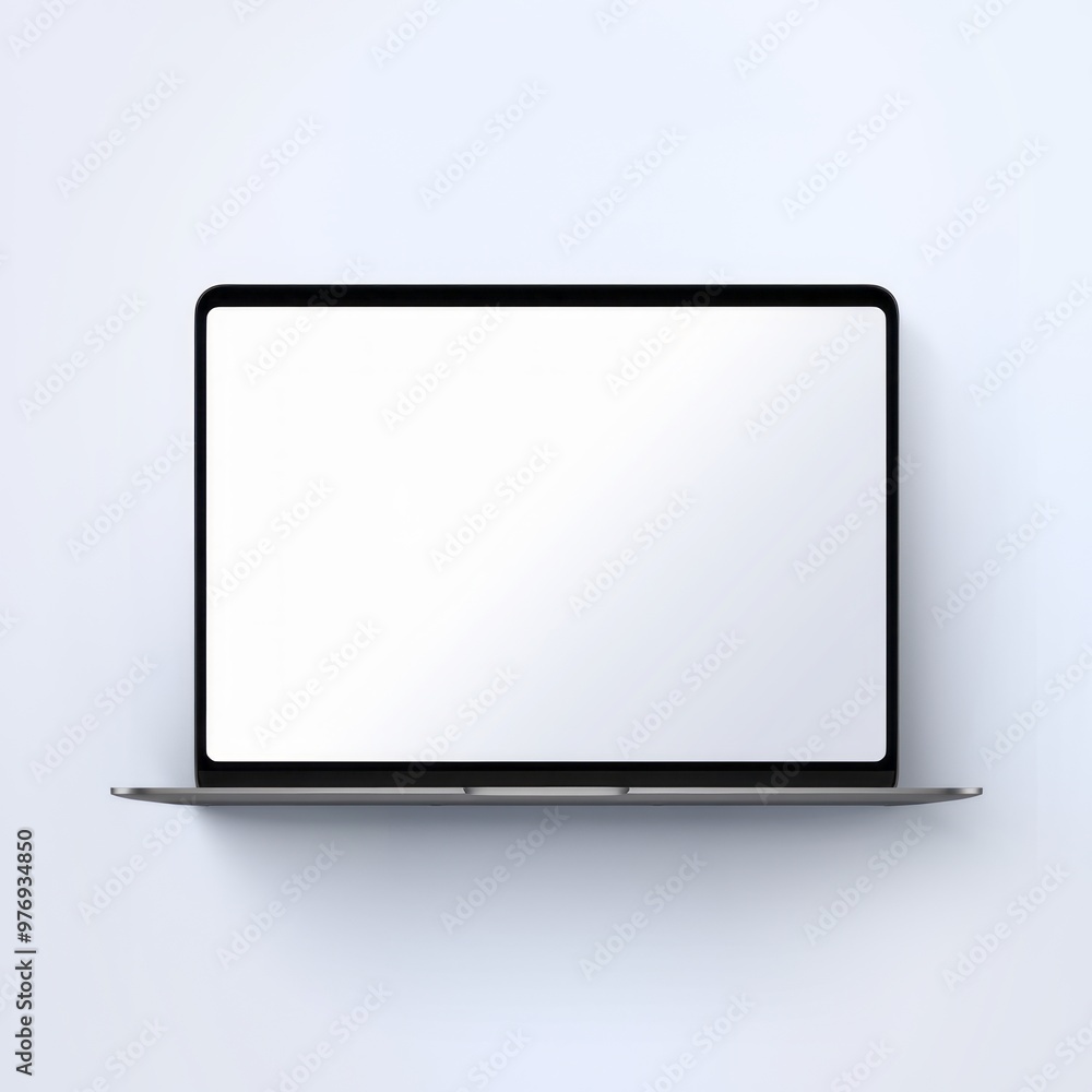 Blank Laptop Screen mockup on Office Desk Blank Laptop Screen mockup on Office Desk