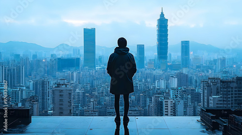 A lone figure stands on a r...