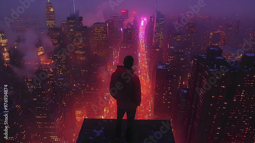 A lone figure stands on a r...