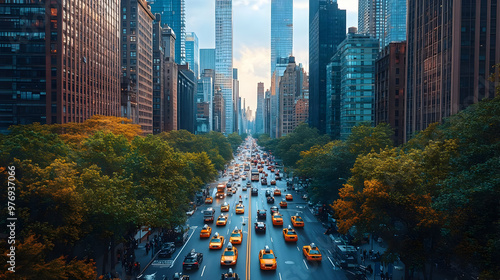 A long, straight street in ...