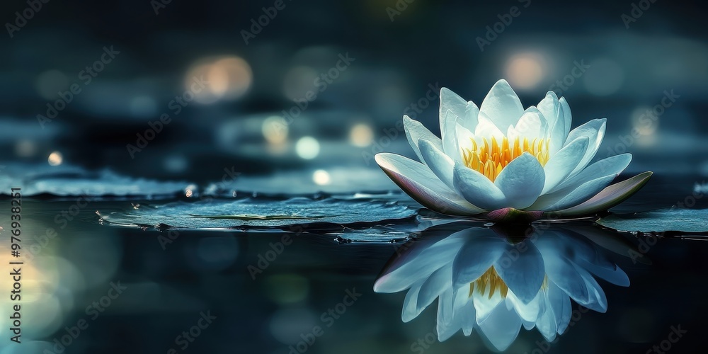 lotus flower blooming in still water lotus flower blooming in still water
