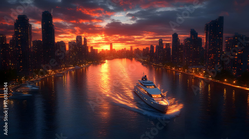 A luxury yacht cruises thro...