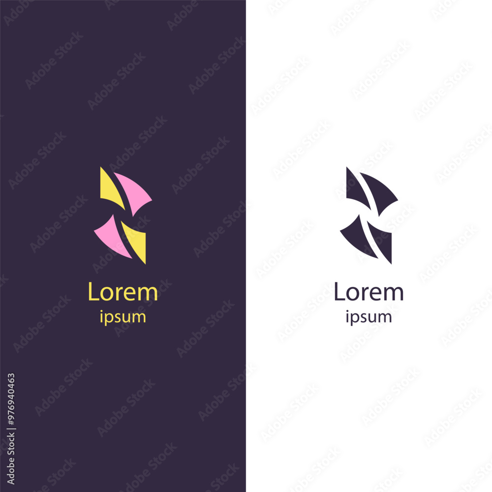 Obraz premium Abstract, modern logo with dynamic shapes and clean lines. Ideal for branding, technology firms, creative design agencies, marketing companies, and startups looking for a sleek, contemporary look.