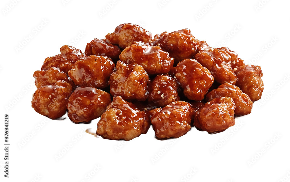 General Tsos chicken on transparent background, png General Tsos chicken on transparent background, png