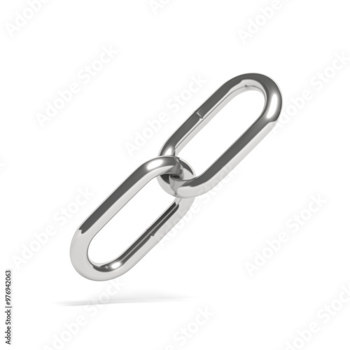 Chain. Link icon isolated on white background. 3d illustration.