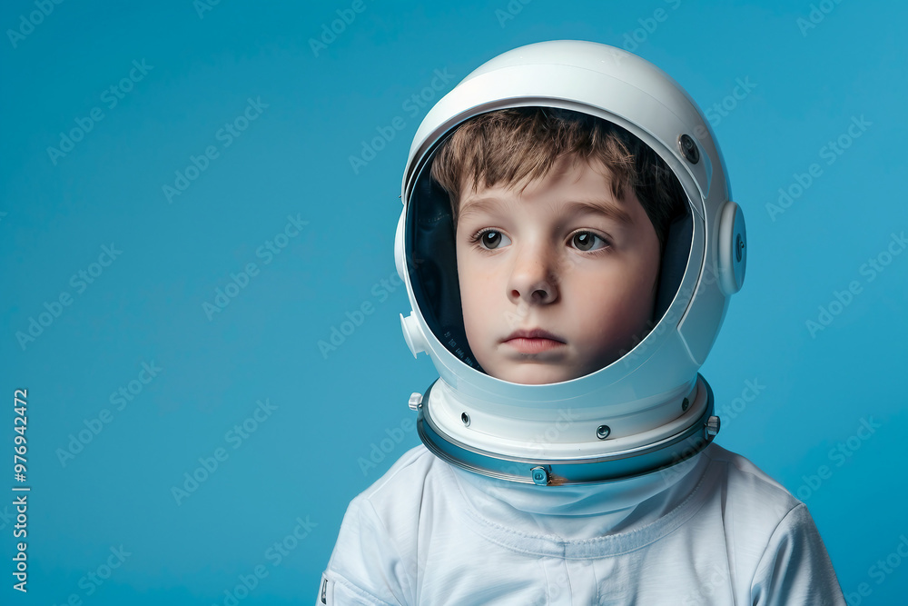 Generated with AI portrait of adorable cute child cosmonaut Generated with AI portrait of adorable cute child cosmonaut