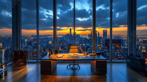 A modern office with a stun...