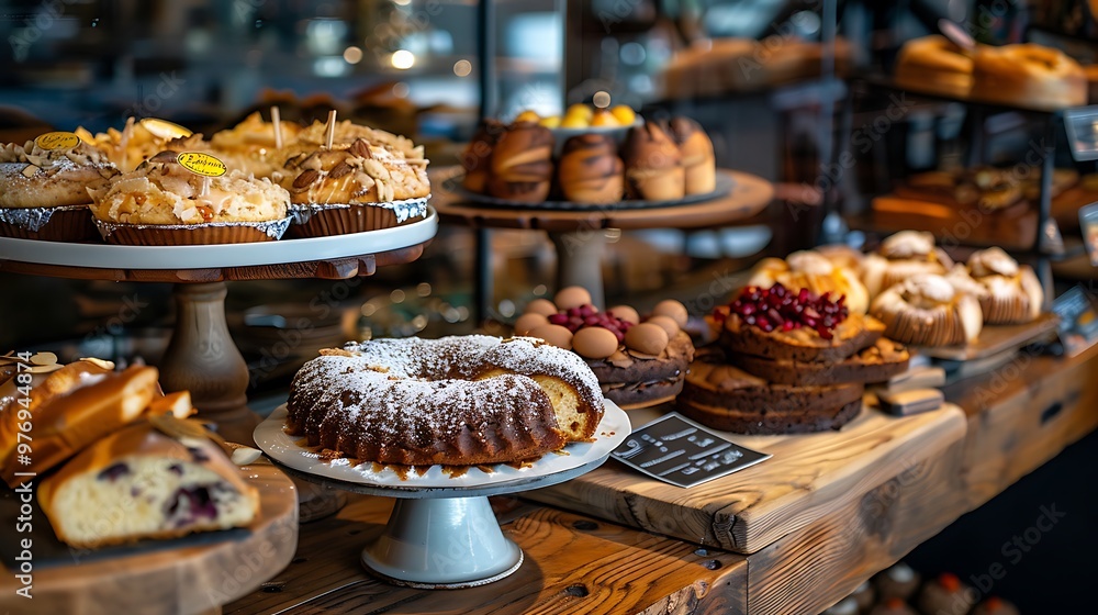 Fototapeta premium Baked goods available at the cafe area