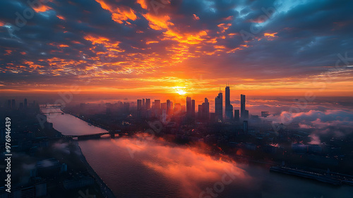 A panoramic aerial view of ...