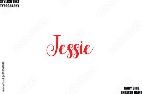 Baby Girl Name Stylish Cursive Text Typography  Jessie