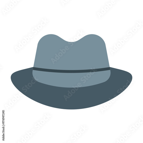 Fedora Hat Vector Flat Icon Design
