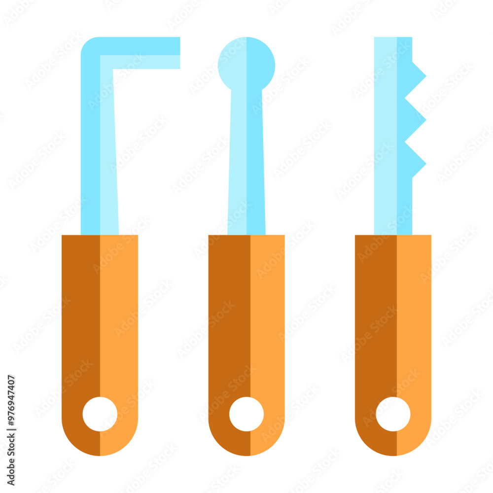 LockPick Vector Flat Icon Design LockPick Vector Flat Icon Design