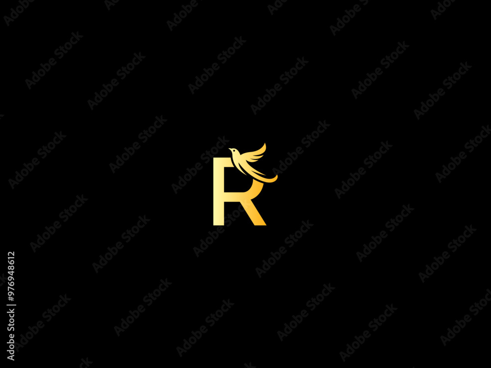 Obraz premium bird and letter r logo